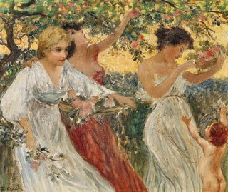 Emil Czech - Three graces under a blossoming tree.webp