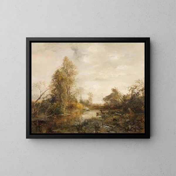 Caccia alle anatre nel Prater - Emil Jakob Schindler — quadro incorniciato alla parete