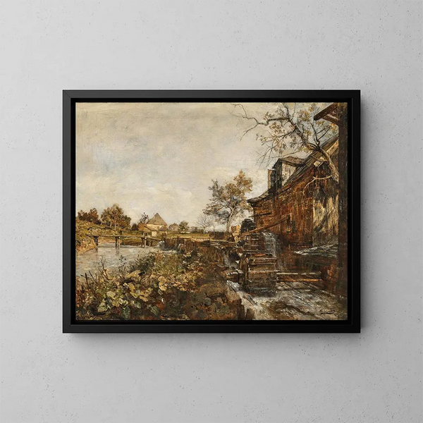 Mühle a Goisern - Emil Jakob Schindler — quadro incorniciato alla parete