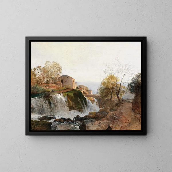 Mulino nella valle di Breno vicino a Ragusa - Emil Jakob Schindler — quadro incorniciato alla parete