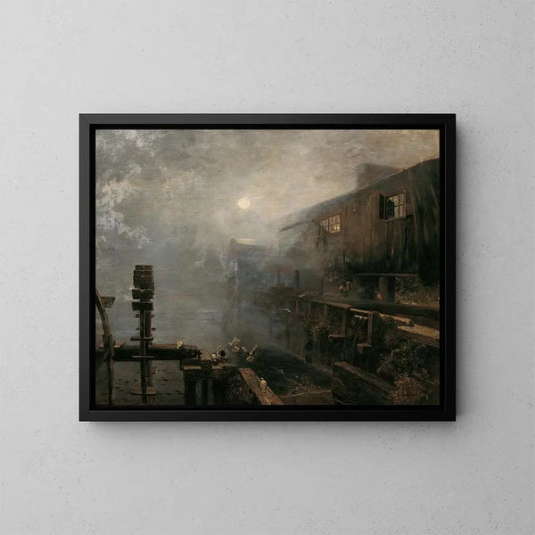 Sgemhle nella nebbia del mattino - Emil Jakob Schindler — quadro incorniciato alla parete