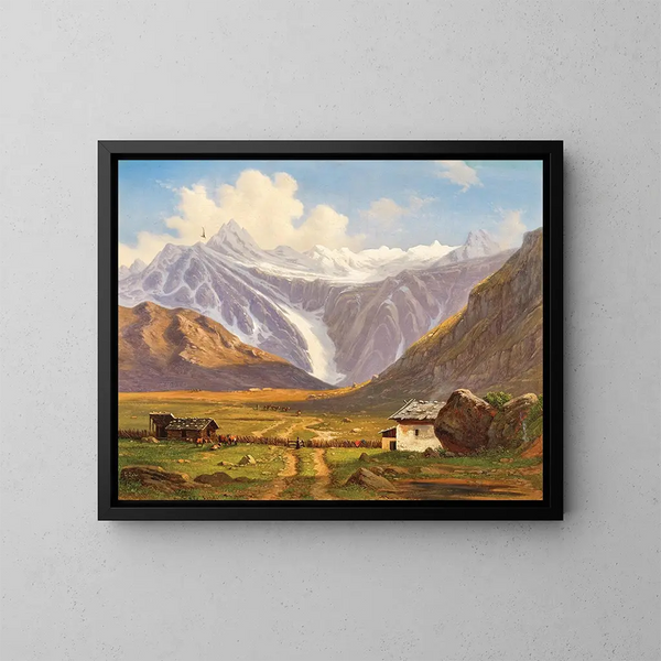 Un alpage avec un chalet alpin - Emil Ludwig Lühr — quadro incorniciato alla parete