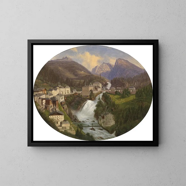 Vista su Bad Gastein - Emil Ludwig Lühr — quadro incorniciato alla parete