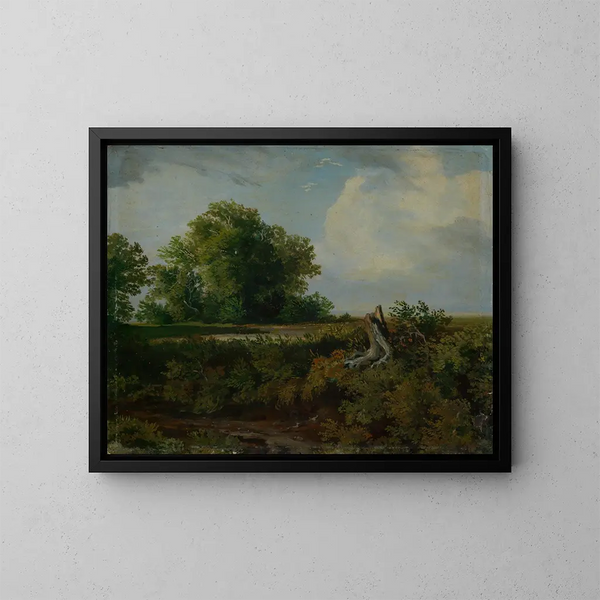Tronco d'albero sul bordo della strada - Emil Lugo — quadro incorniciato alla parete