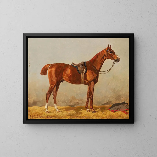Castagno nella stalla - Emil Volkers — quadro incorniciato alla parete