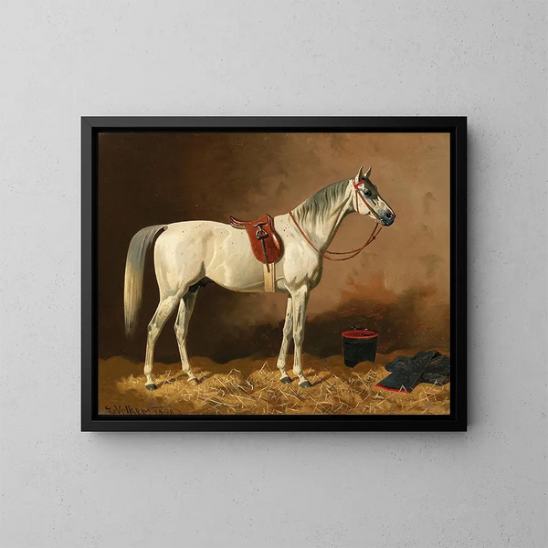 Grigio nella stalla - Emil Volkers — quadro incorniciato alla parete