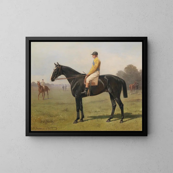 Cavallo con fantino - Emil Volkers — quadro incorniciato alla parete