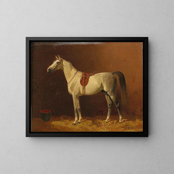 Cavallo in stalla - Emil Volkers — quadro incorniciato alla parete