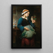 Fillette con l'uccello - Émile-Auguste Hublin — quadro incorniciato alla parete