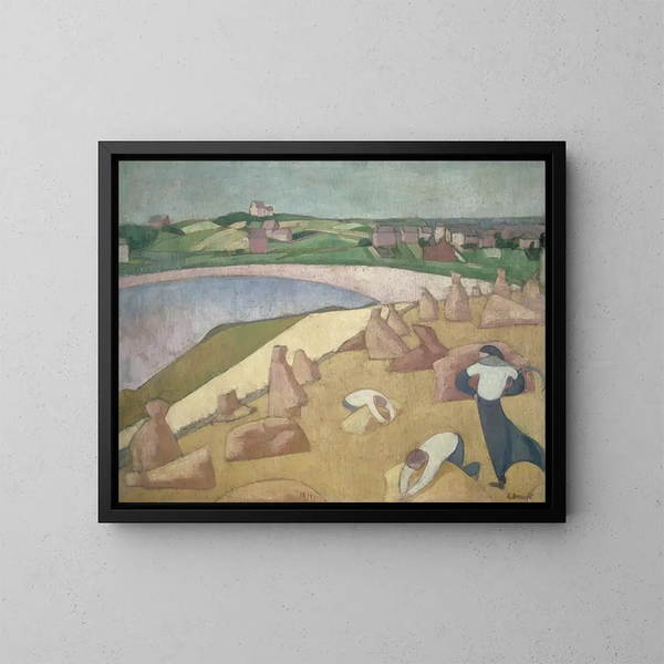 Raccolta sulla riva del mare - Émile Bernard — quadro incorniciato alla parete