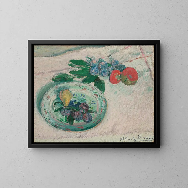 Nature morte con piatto e frutta - Émile Bernard — quadro incorniciato alla parete
