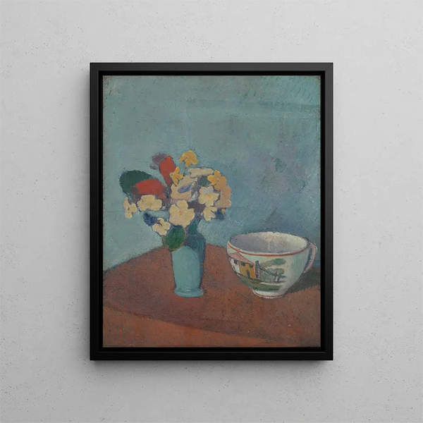 Vaso con fiori e tazza - Émile Bernard — quadro incorniciato alla parete