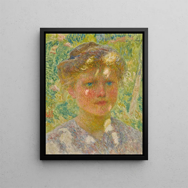 Giovane ragazza con i capelli biondi - Émile Claus — quadro incorniciato alla parete