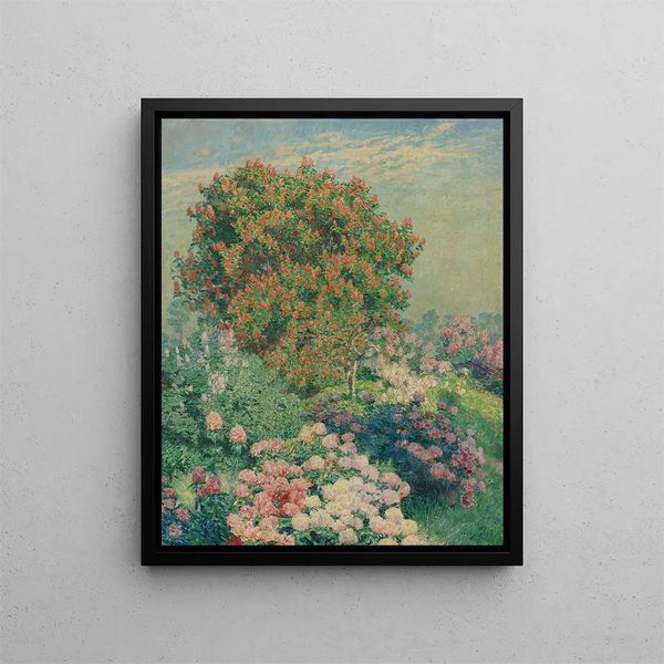 Il giardino fiorito a maggio - Émile Claus — quadro incorniciato alla parete