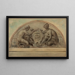 Emile Delbos - La Seine et la Marne encadrant le blason dAlfortville.webp