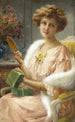 Una giovane donna con uno specchio - Émile Vernon — vista dell’opera