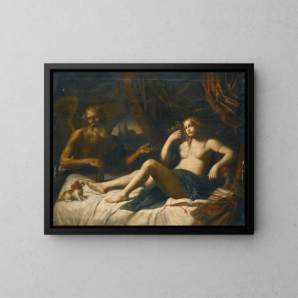Il tempo che rivela la verità - Scuola Emiliana — quadro incorniciato alla parete