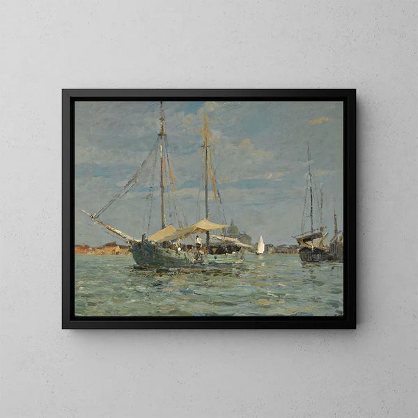 La barca da pesca verde - Emma Ciardi — quadro incorniciato alla parete