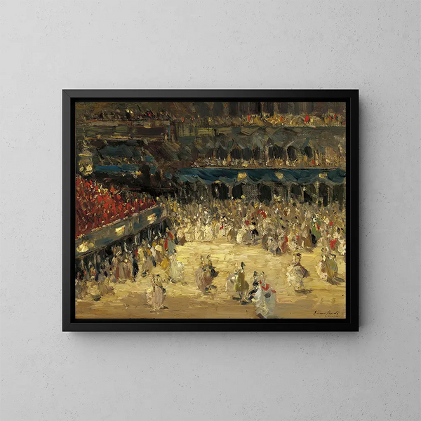 Il ballo mascherato in piazza San Marco a Venezia - Emma Ciardi — quadro incorniciato alla parete