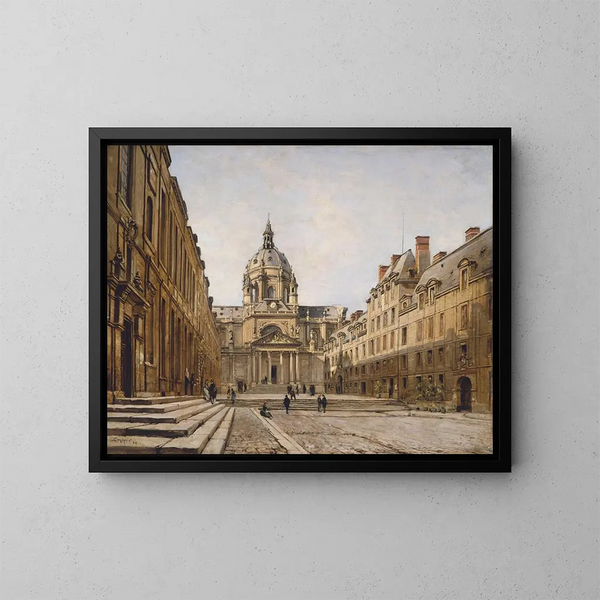 La Cour de l'ancienne Sorbonne - Emmanuel Lansyer — quadro incorniciato alla parete