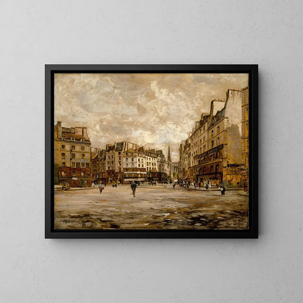 La place Maubert - Emmanuel Lansyer — quadro incorniciato alla parete