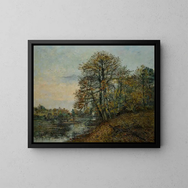 Le Bord du lac à l'automne - Emmanuel de La Villon — quadro incorniciato alla parete