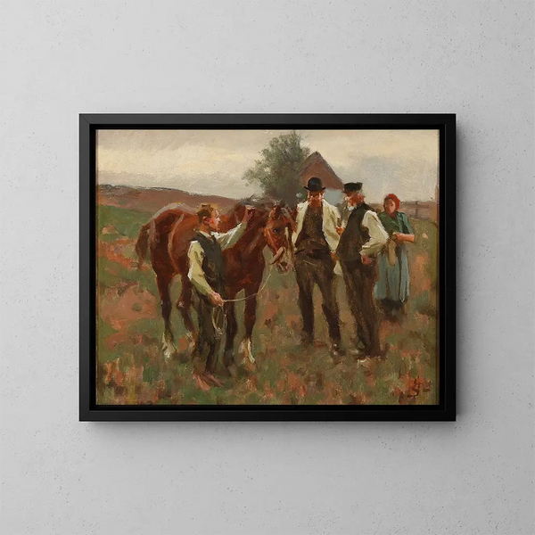 Un marché de chevaux - Erik Henningsen — quadro incorniciato alla parete