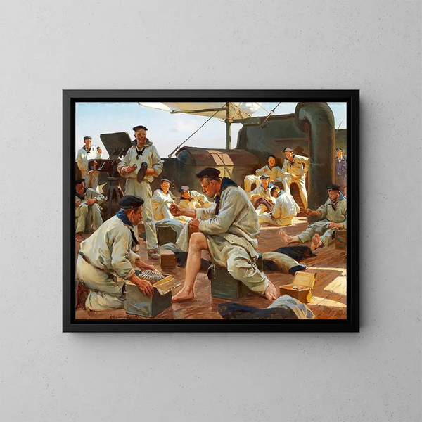 Un jour de fête à bord - Erik Henningsen — quadro incorniciato alla parete