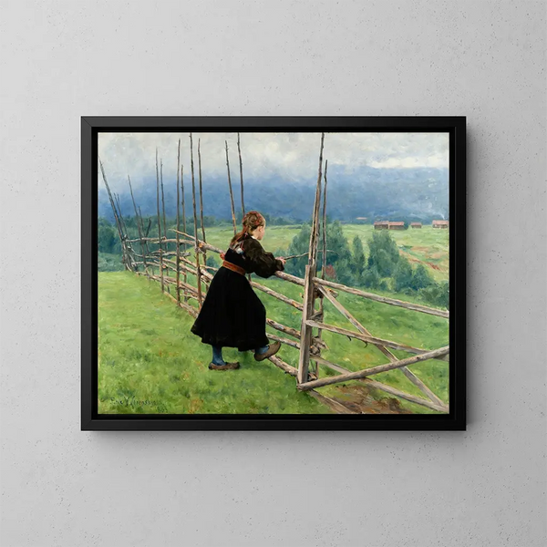Nella pianura - Erik Werenskiold — quadro incorniciato alla parete
