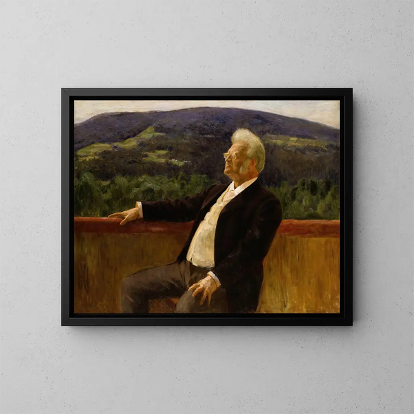 Ritratto del poeta Bjørnstjerne Bjørnson - Erik Werenskiold — quadro incorniciato alla parete