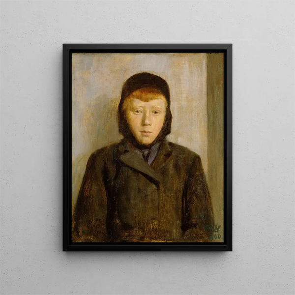 Giovane ragazzo con capelli rossi - Erik Werenskiold — quadro incorniciato alla parete