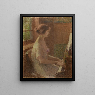 Ernest Laurent - Jeune fille au piano Portrait de Mademoiselle Warnier.webp