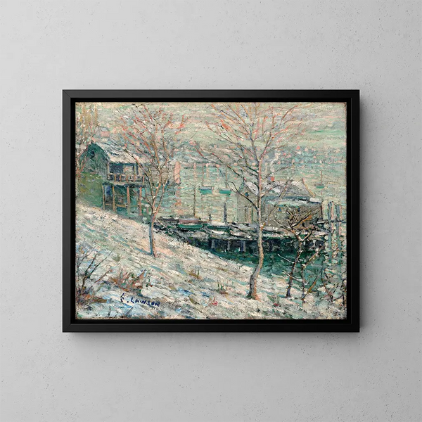 Scène d'hiver sur la rivière Harlem - Ernest Lawson — quadro incorniciato alla parete