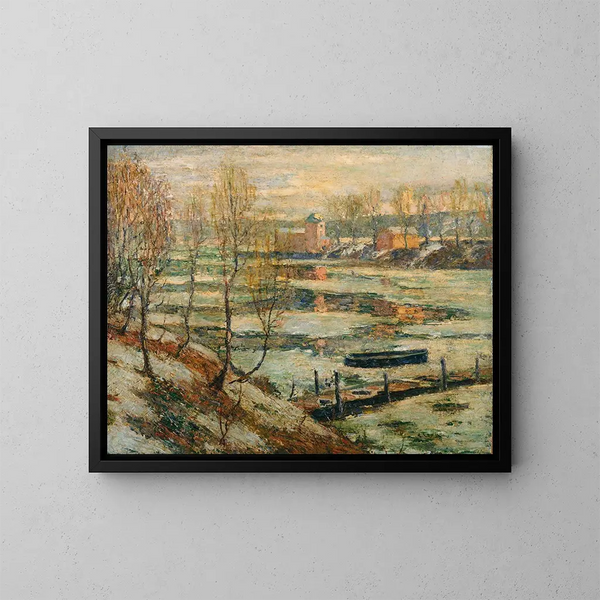 Ghiaccio nel fiume - Ernest Lawson — quadro incorniciato alla parete