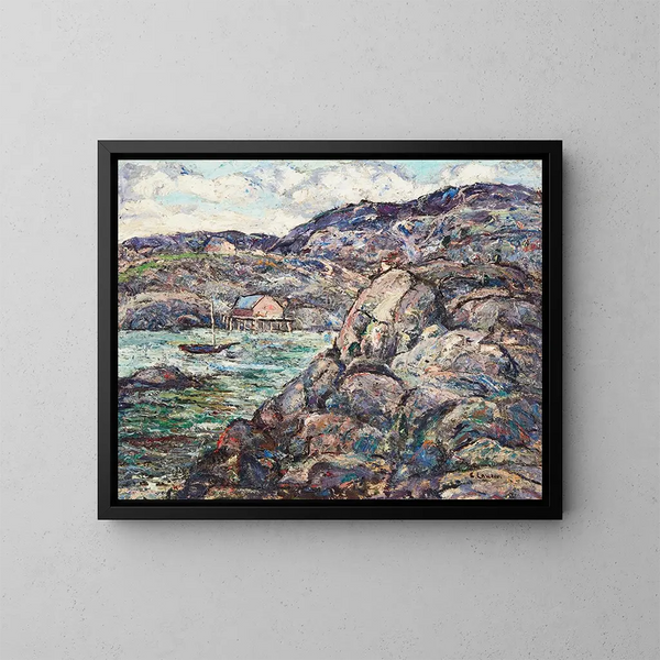 Costa rocciosa della Nuova Scozia - Ernest Lawson — quadro incorniciato alla parete