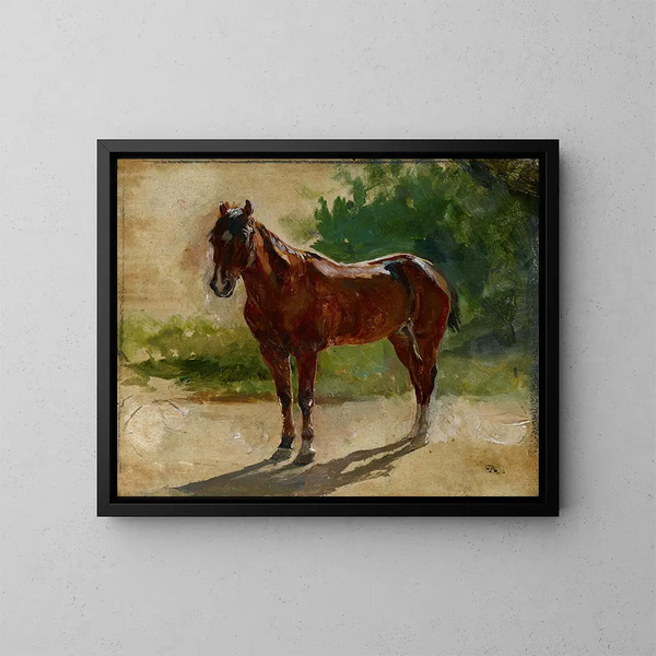 Studio di cavallo marrone - Ernest Meissonier — quadro incorniciato alla parete