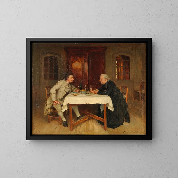 Il vino del curato - Ernest Meissonier — quadro incorniciato alla parete