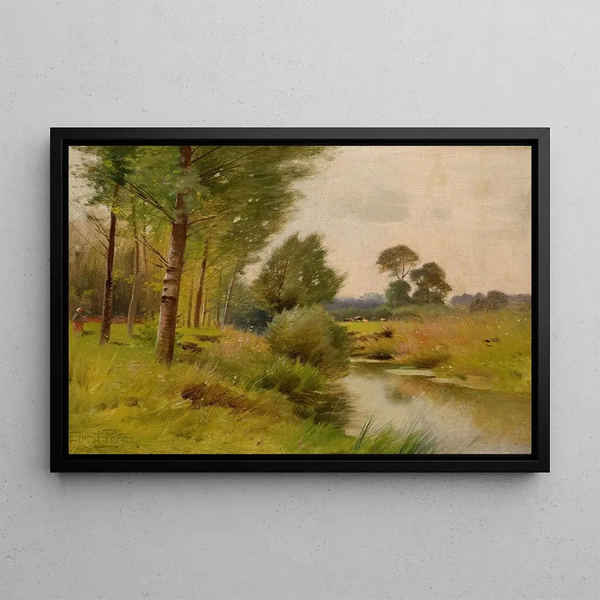 sulla fiume Housatonic Connecticut - Ernest Parton — quadro incorniciato alla parete