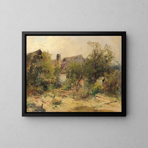 Paesaggio con casa contadina - Ernestine von Kirchsberg — quadro incorniciato alla parete