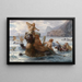Sirene e centauri al bagno - Ernst Albert Fischer — quadro incorniciato alla parete