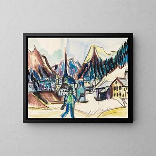 Ernst Ludwig Kirchner - Ansicht von Davos Landschaft bei Davos im Winter.webp
