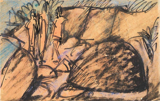 Ernst Ludwig Kirchner - Drei Figuren auf Fehmarn Postkarte.webp