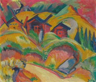 Ernst Ludwig Kirchner - Drei Htten am Hgel Rote Htten.webp