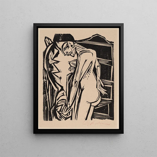 Ernst Ludwig Kirchner - Female Nude Before a Cabinet.webp