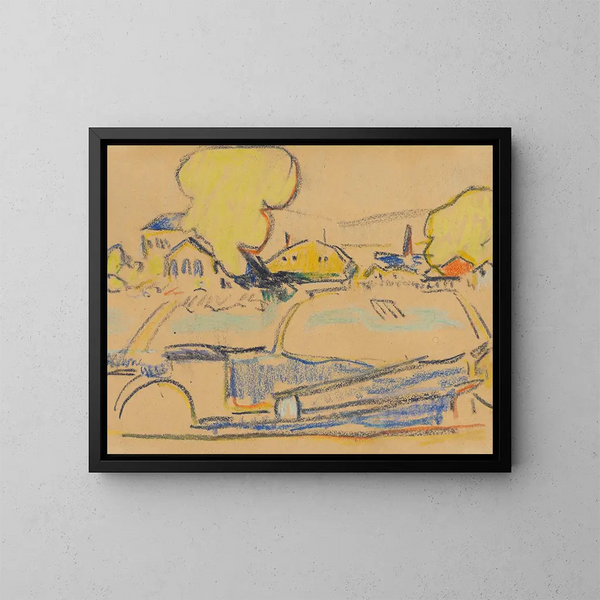 Paesaggio vicino a Dresda - Ernst Ludwig Kirchner — quadro incorniciato alla parete