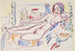 Nu femminile disteso su un pouf - Ernst Ludwig Kirchner — vista dell’opera
