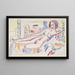 Nu femminile disteso su un pouf - Ernst Ludwig Kirchner — quadro incorniciato alla parete