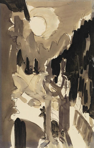 Ernst Ludwig Kirchner - Paar im Mondlicht vor dem Haus.webp