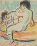 seduto e disteso nudo sul letto - Ernst Ludwig Kirchner — vista dell’opera