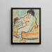 seduto e disteso nudo sul letto - Ernst Ludwig Kirchner — quadro incorniciato alla parete